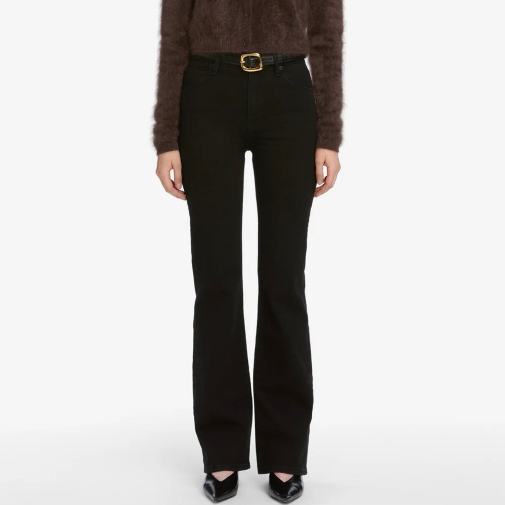 FRAME The Arrow High Rise Bootleg Jeans in Black